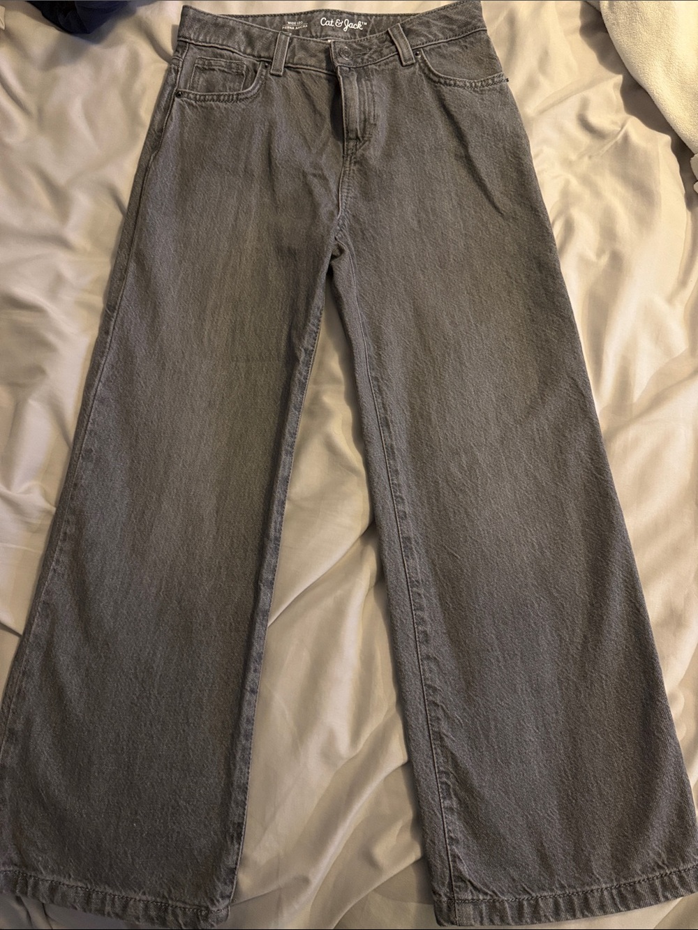 Girls Cat & Jack Gray Wide-Leg Jeans